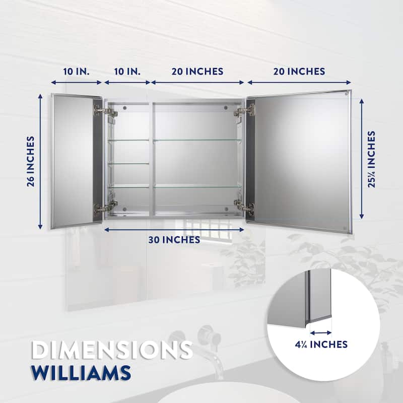 Croydex Williams Aluminum Medicine with Easy to Fit Hang N Lock